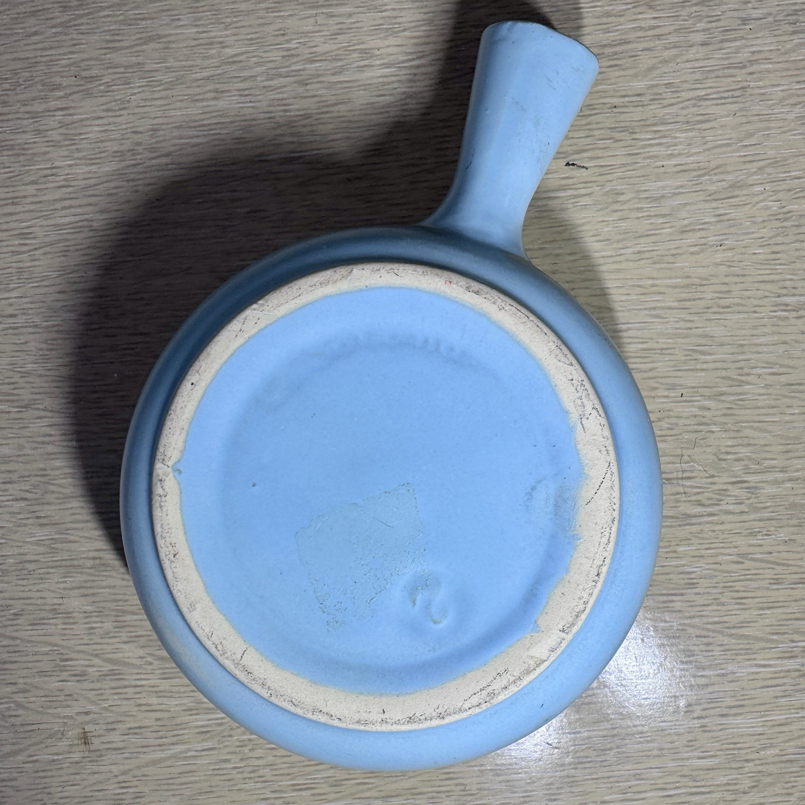 Vintage Mid-Century La Solana POTTERY Handled BOWL w/ Lid Blue