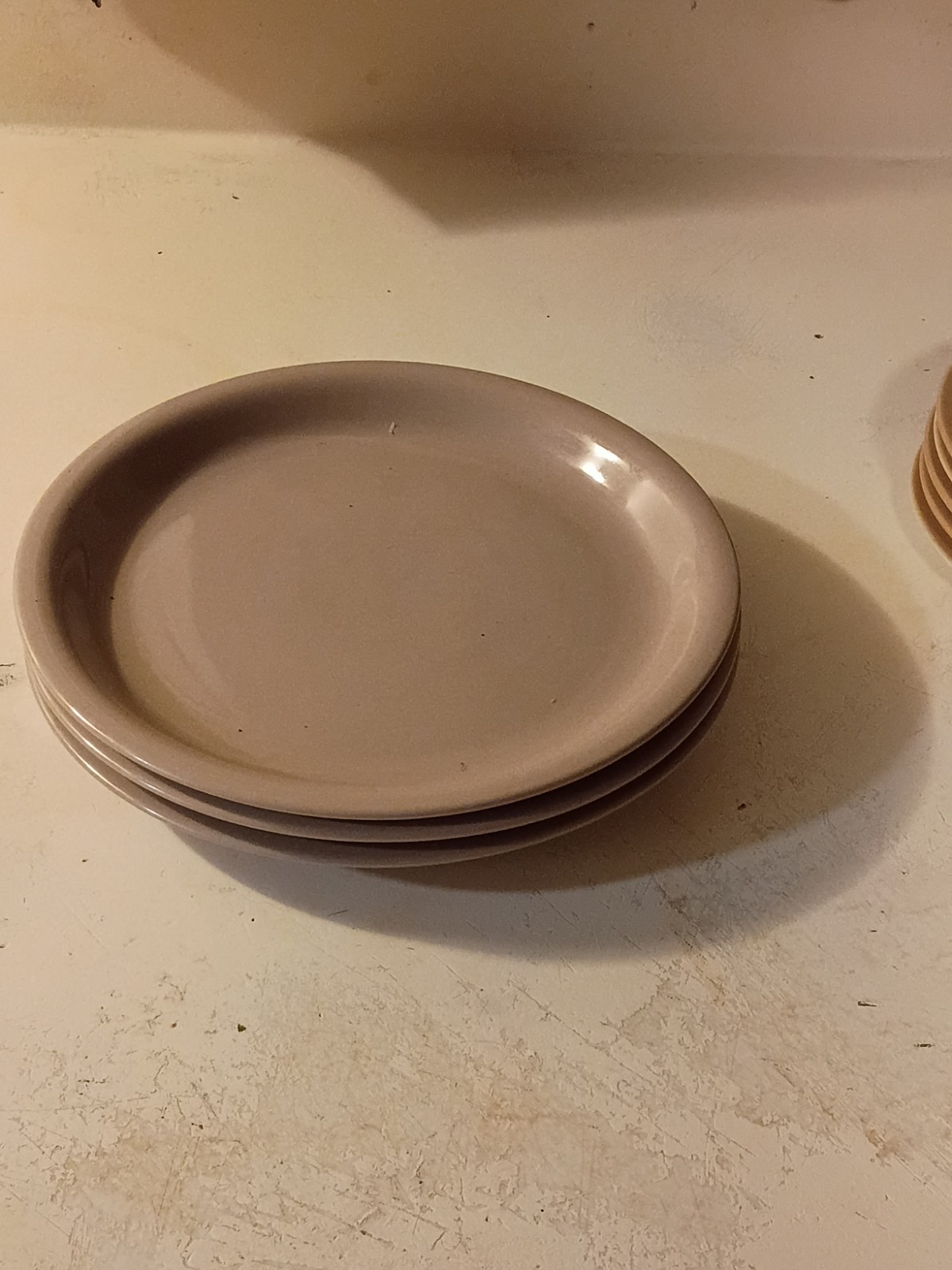 Ceramic Brown and White Twelve-Piece Cup & Saucer Set, Glossy Finish