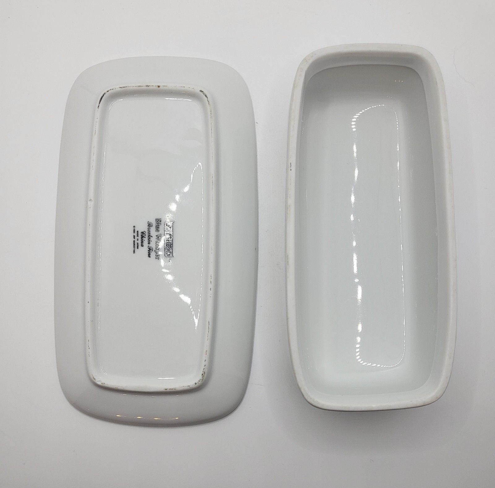 Sheffield Blue Whisper Butter Dish Porcelain Vintage