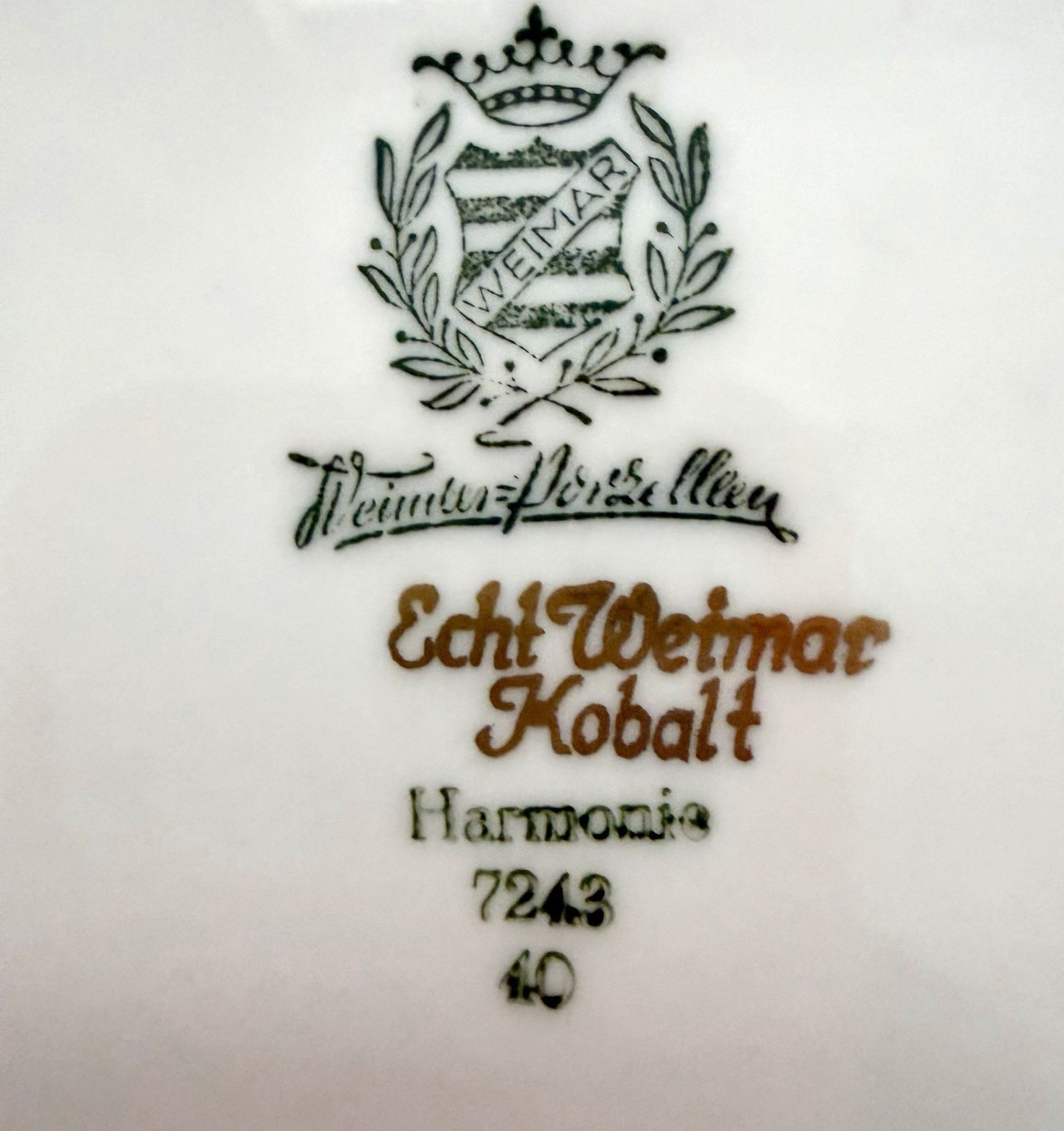 Vintage Echt Weimar Kobalt & Gold Harmonie Pattern Coffee/Tea Set #7243 total 35