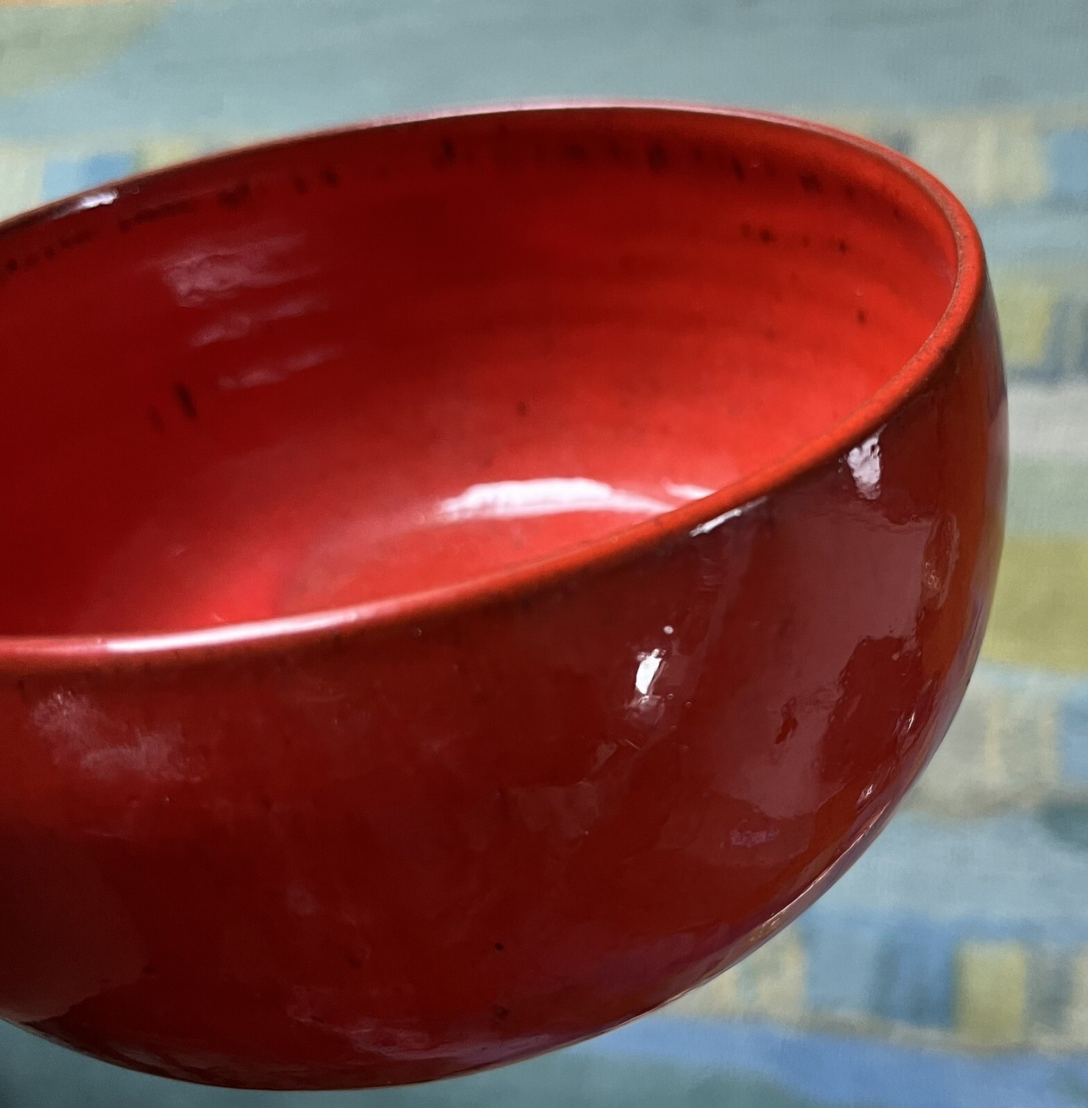 Vallauris French Pottery Bowl Red Orange Charles Voltz 5 1/2 inches France MCM