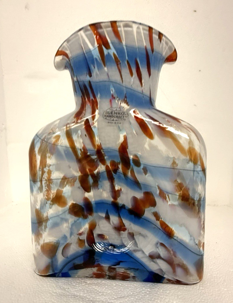 Blenko Glass Water Bottle 384 – Patriotic – Red White and Blue