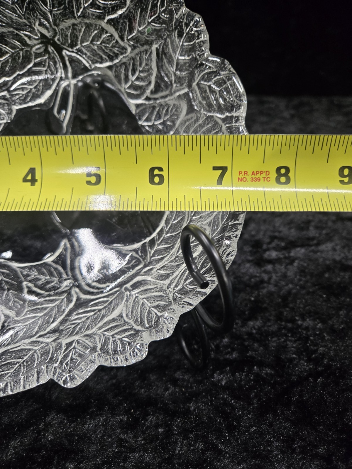 Vintage Glass Embossed Pears and Leaves Pattern Fruit Bowl