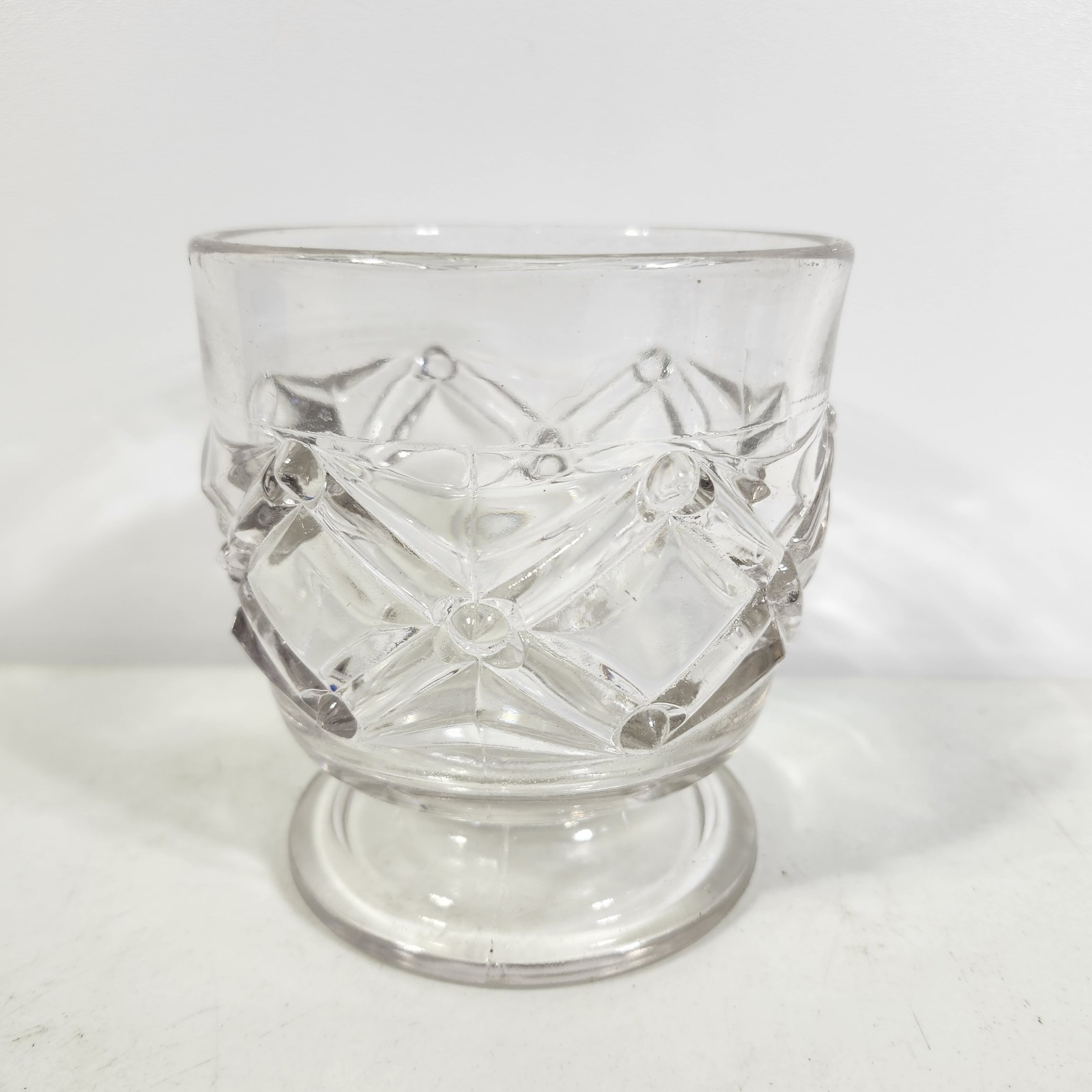Antique Pressed Spoon Holder Glass Spooner 4.5″ Dish Home Decor