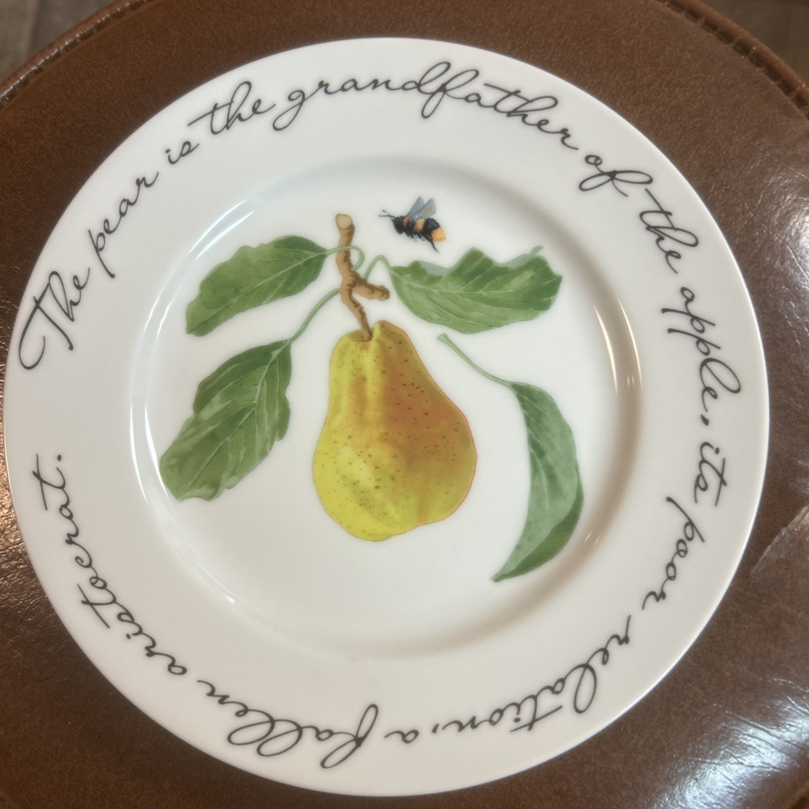 4 Williams Sonoma Orchard Suite Salad Plates Fruit 8” Poetry Made In Japan
