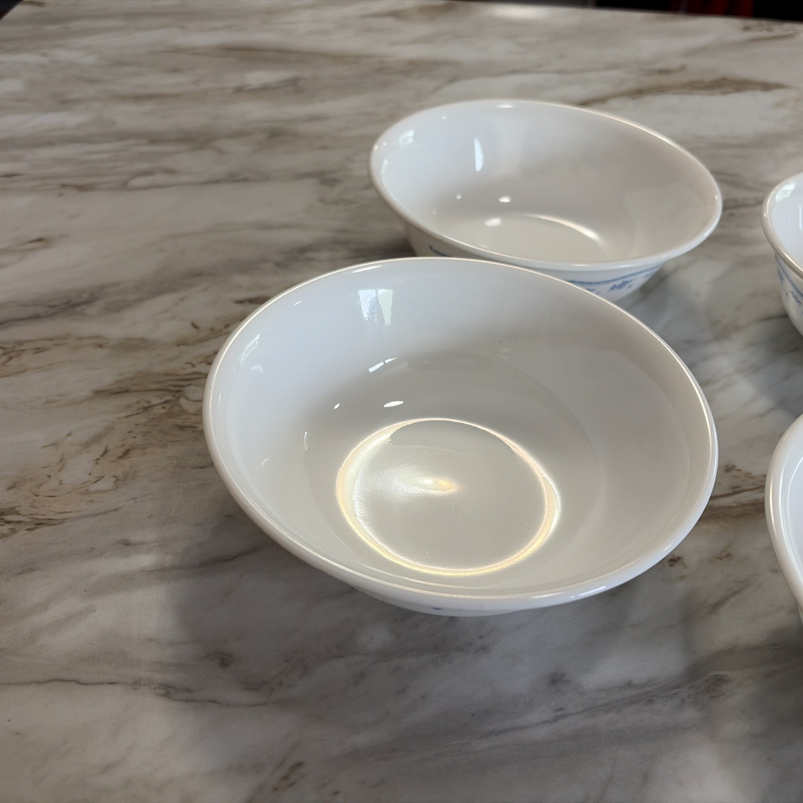Corelle Morning Blue Lot of 4 Cereal Bowls 6 1/4″