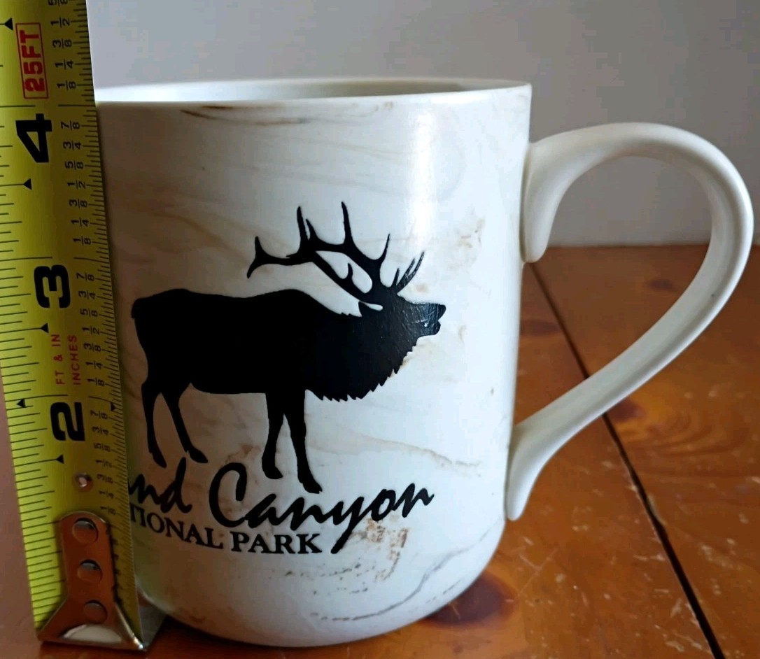 Grand Canyon National Park Mug with Moose Marble Look Ceramic Coffee 15 oz