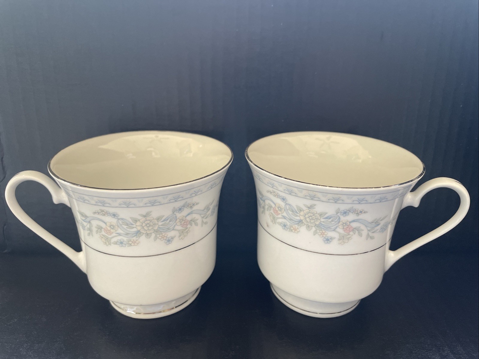 Two Tea Cups Somerset By NL Excel Coffee China floral porcelain Antique Vintage
