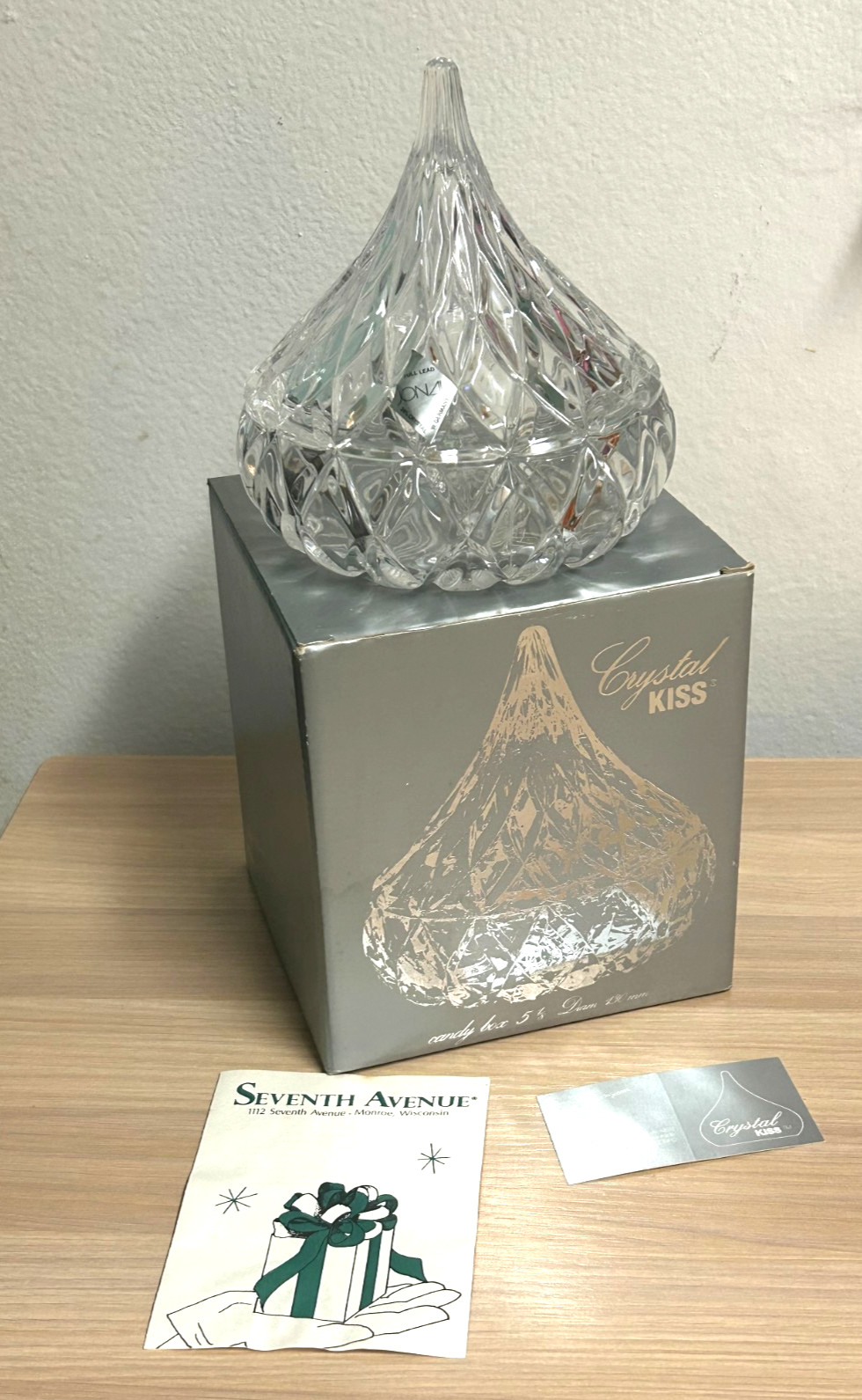 Hershey’s Kiss Lead Crystal Two-Piece Dish by Jonal Complete In Box