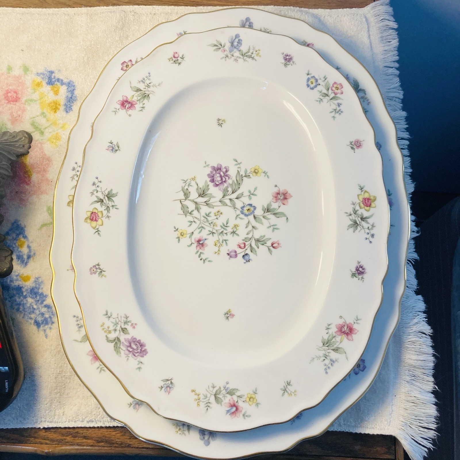 Vintage Krautheim Franconia Millefleurs-platter set 13.5” & 15.5” Beautiful