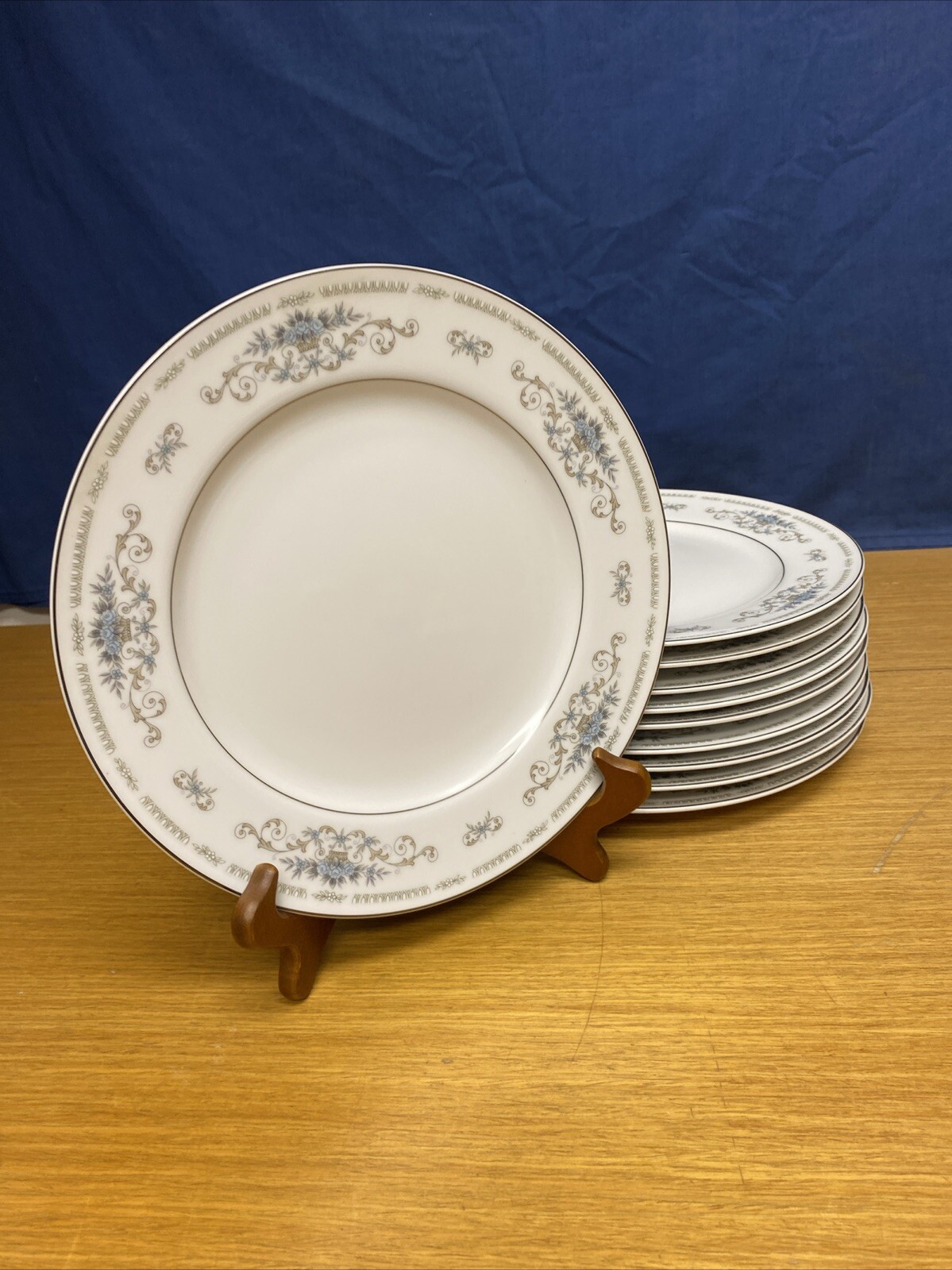 10 Vintage Wade Fine Porcelain China “Diane” 10 1/4” Dinner Plates – Japan