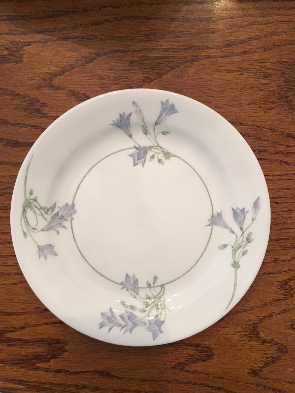 PAIR of Corelle Blue Dusk Floral Bluebelle Flower Dessert Bread Plate Dish Used