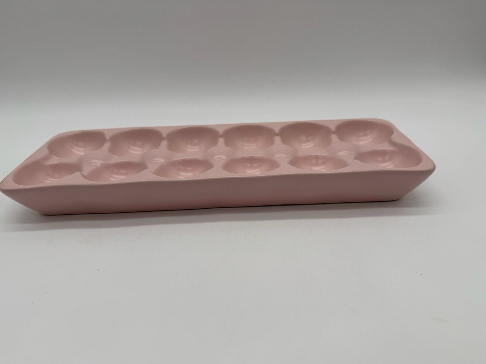 NEW RAE DUNN Artisan Collection LL “HAPPY EASTER” Pink 12 Egg Holder By Magenta