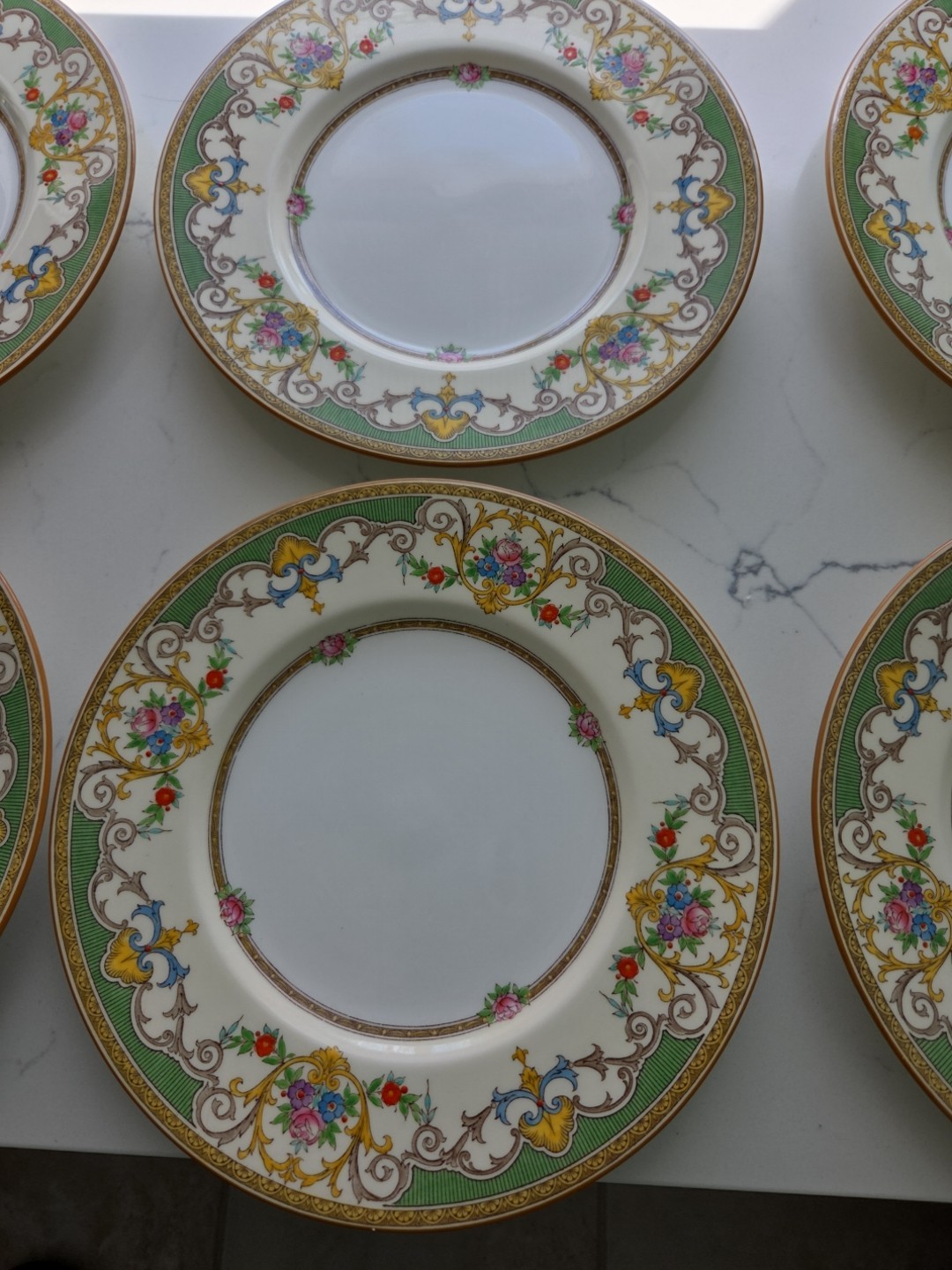 7 VINTAGE Mintons England KENORA GREEN 8 3/4 Plates Buy 1-7 Plates EUC