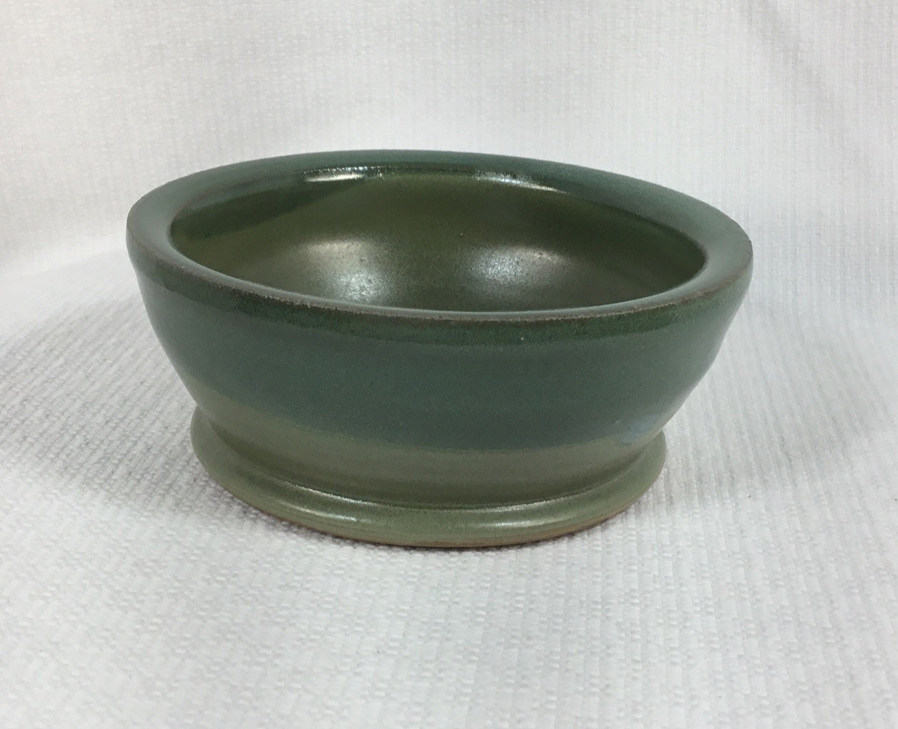 Handmade Studio Art Bowl Green Glaze 1.75” H x 4.5” W Trinket Dish