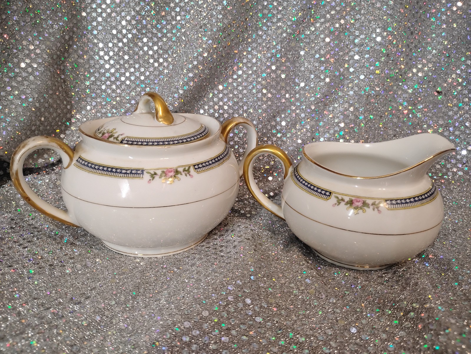 Noritake Doris- Fine China – Creamer And Sugar Bowl Set
