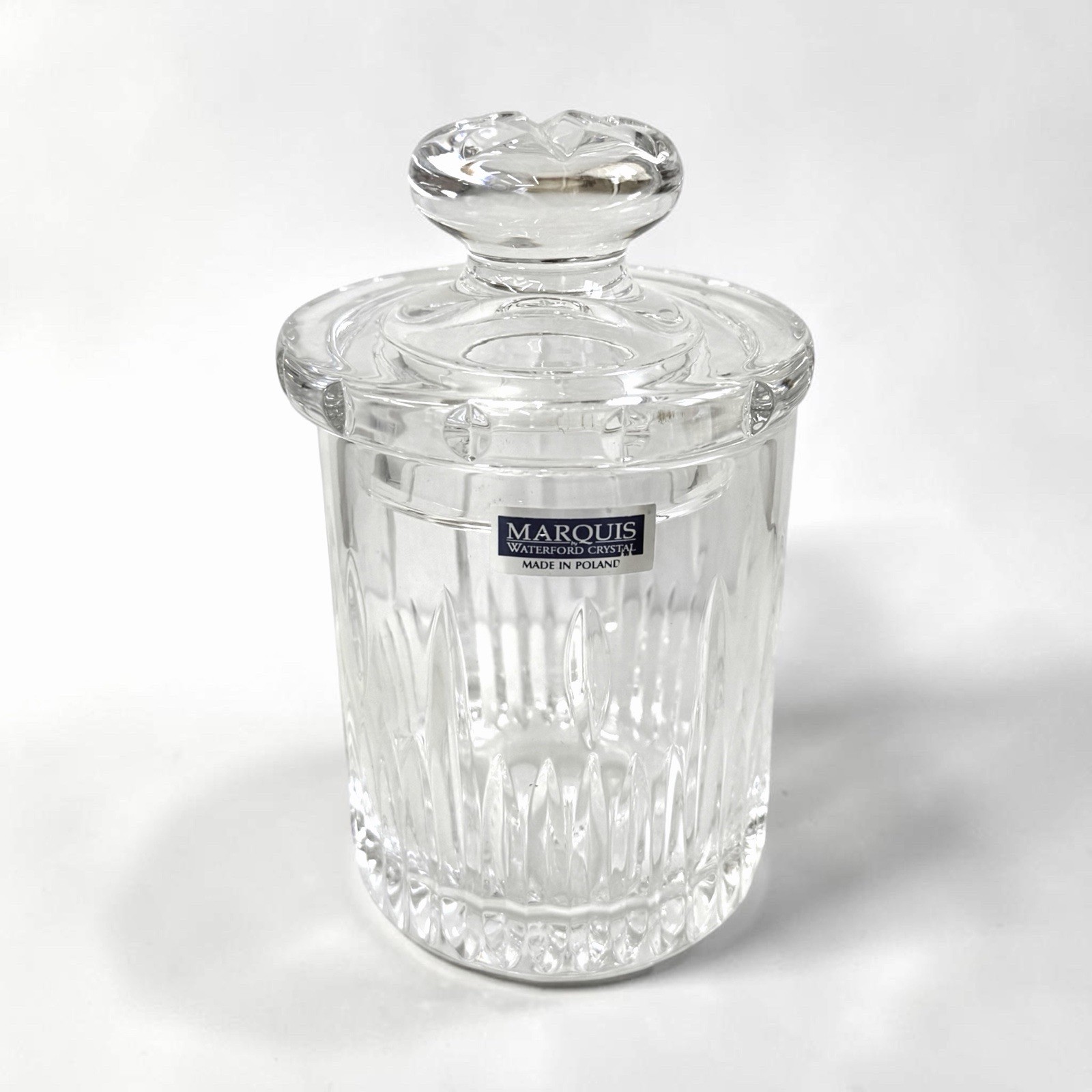 VTG 1995 Waterford Marquis Crystal “Claria” Covered Vanity Jar POLAND 5.5×3.5 in