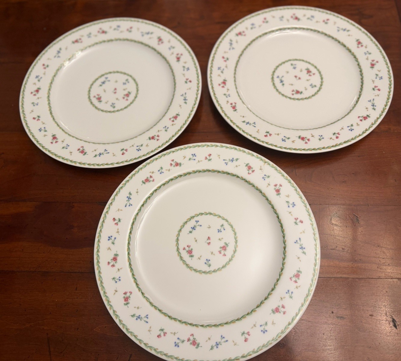 Rare Bernardaud Limoges Artois Vert Chronological Plate Set 1993-1995 Boxed Moet