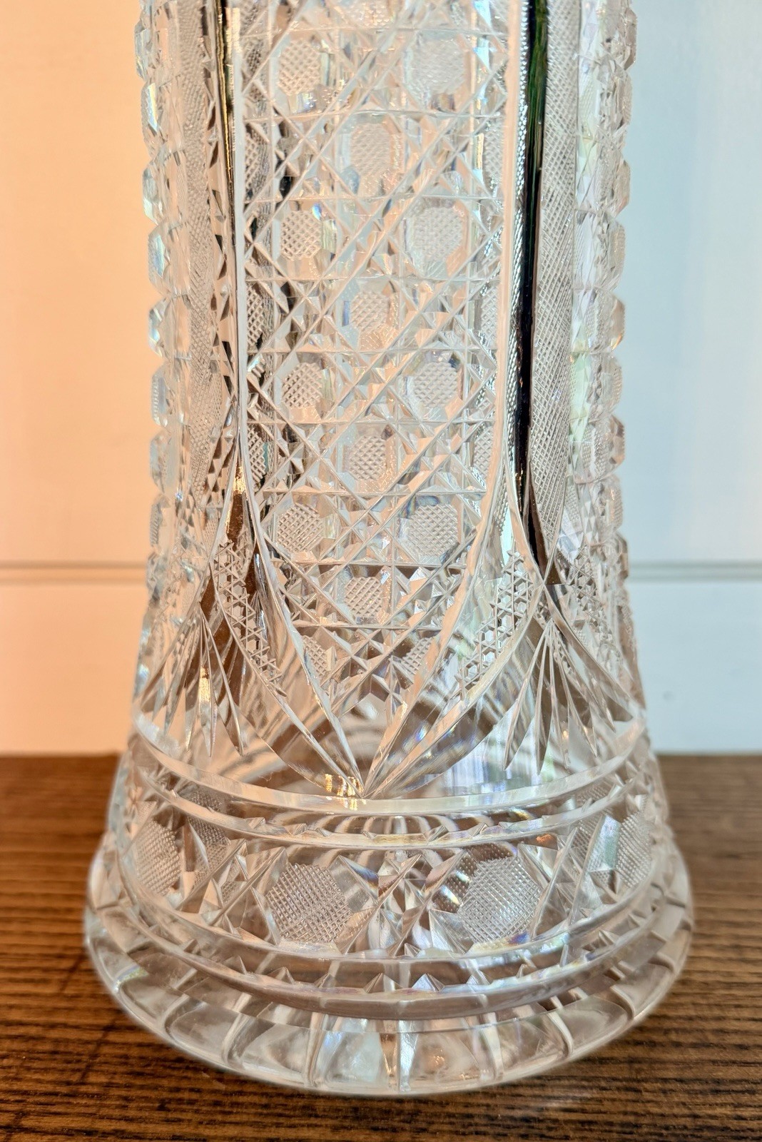 ABP American Brilliant Cut Glass Champagne Pitcher by F. X. Parsche-C. 1895-1910