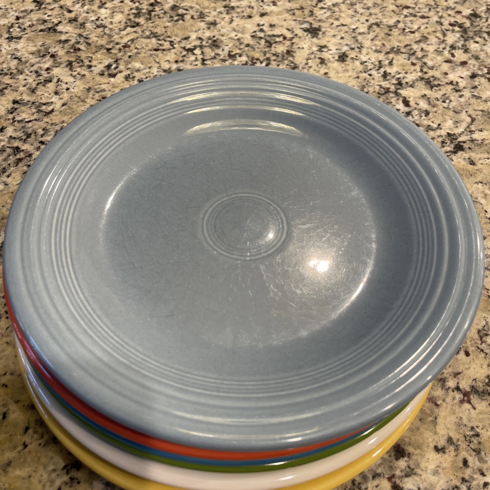 (8) Classic Fiesta Ware 10.5″ Mixed Colors Dinner Plates USA
