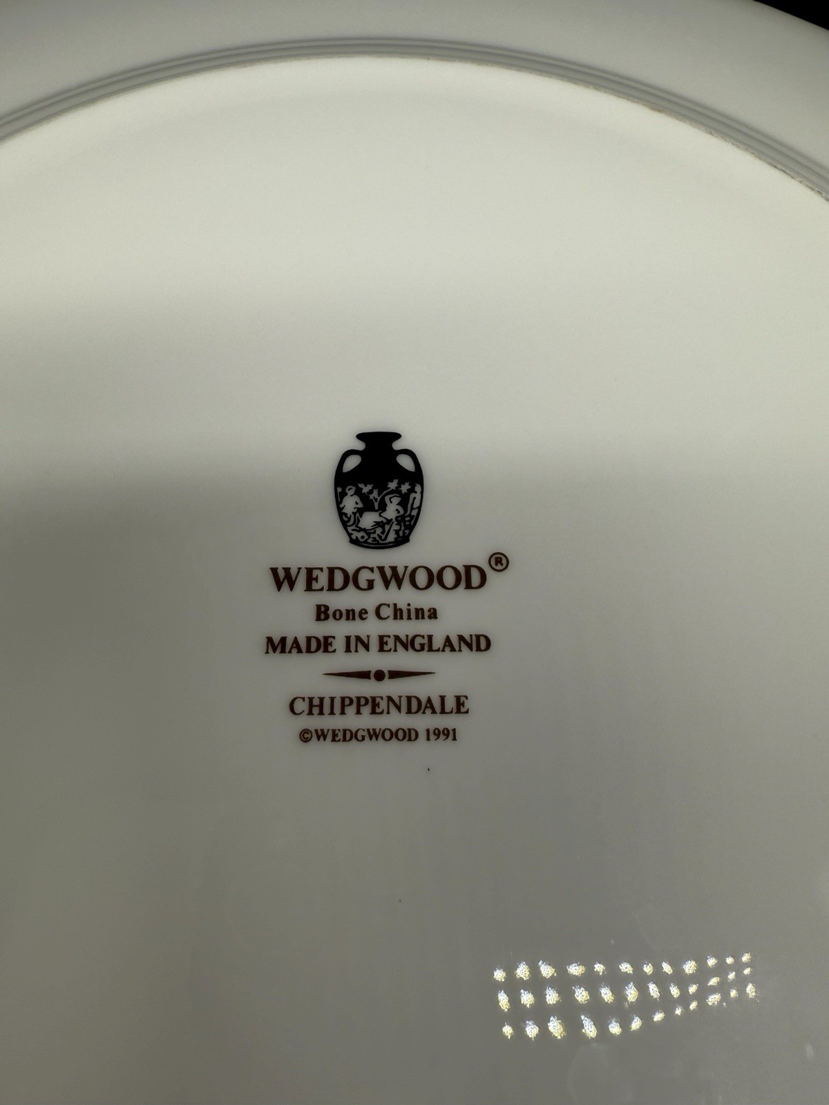Wedgwood Chippendale Blue And Rust Dinner Plate Discontinued England