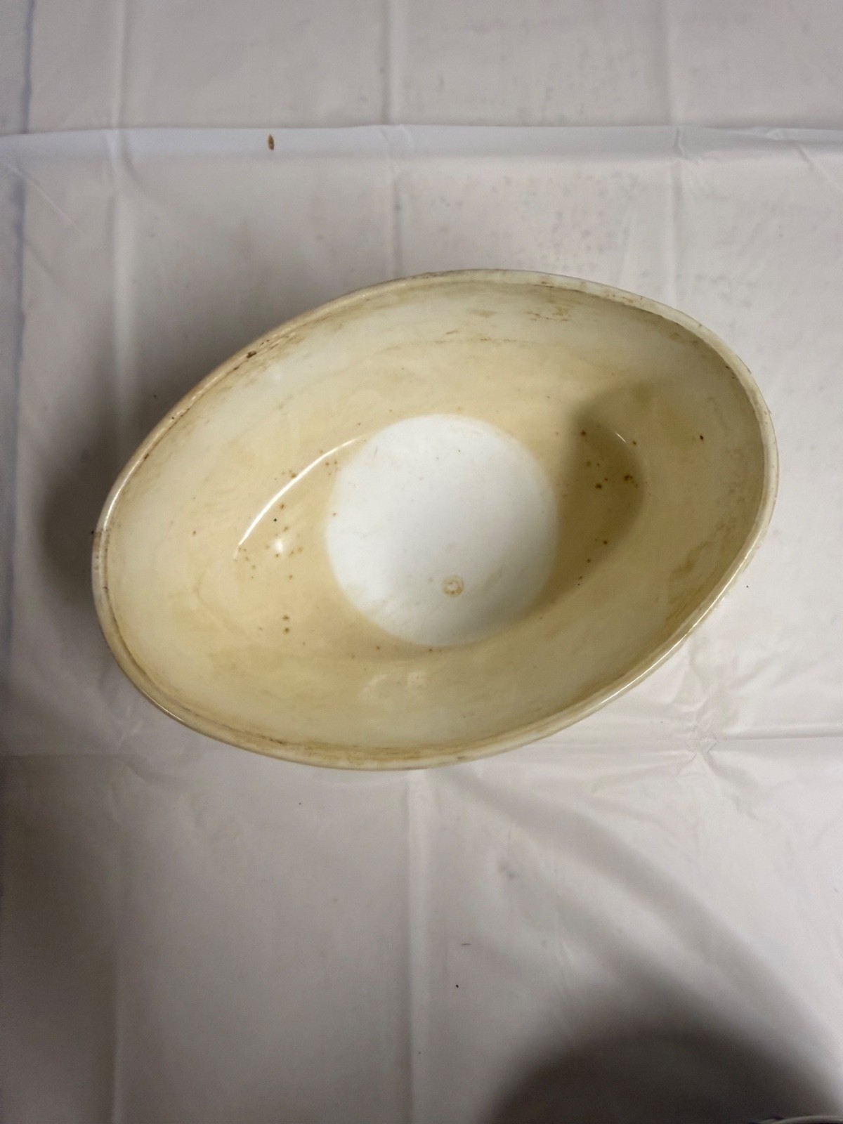 Vintage FTD White Milk Glass Oak Leaf Oval Low Footed Bowl Compote Planter 1975