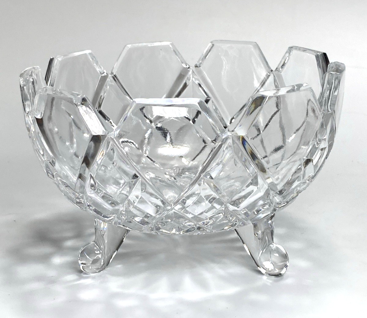 Pretty Three Footed Lead Crystal/Glass? Candy Dish/Bowl