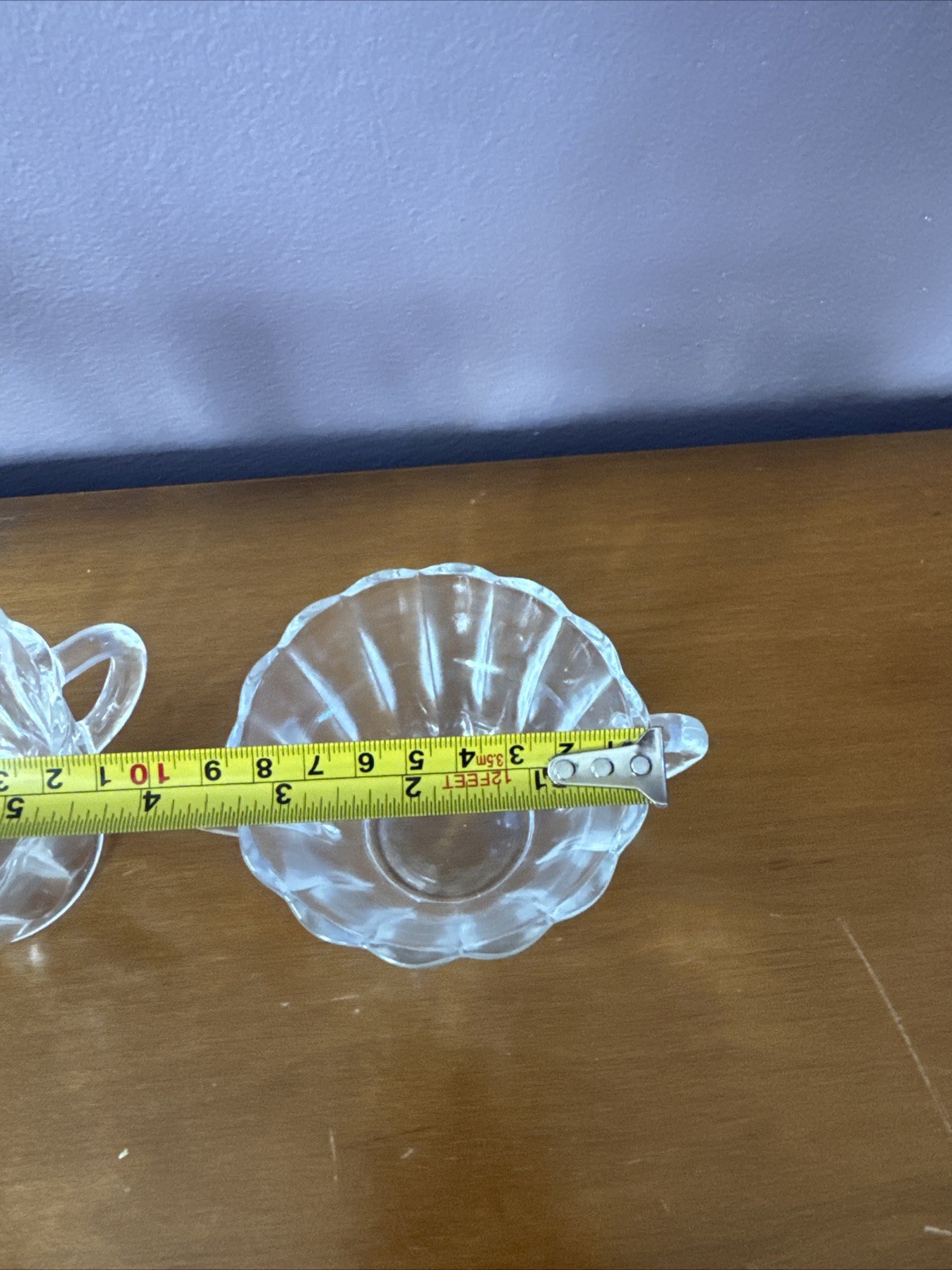 Vintage Clear Glass Ribbed Creamer & Sugar Bowl Set – Elegant Dining Decor