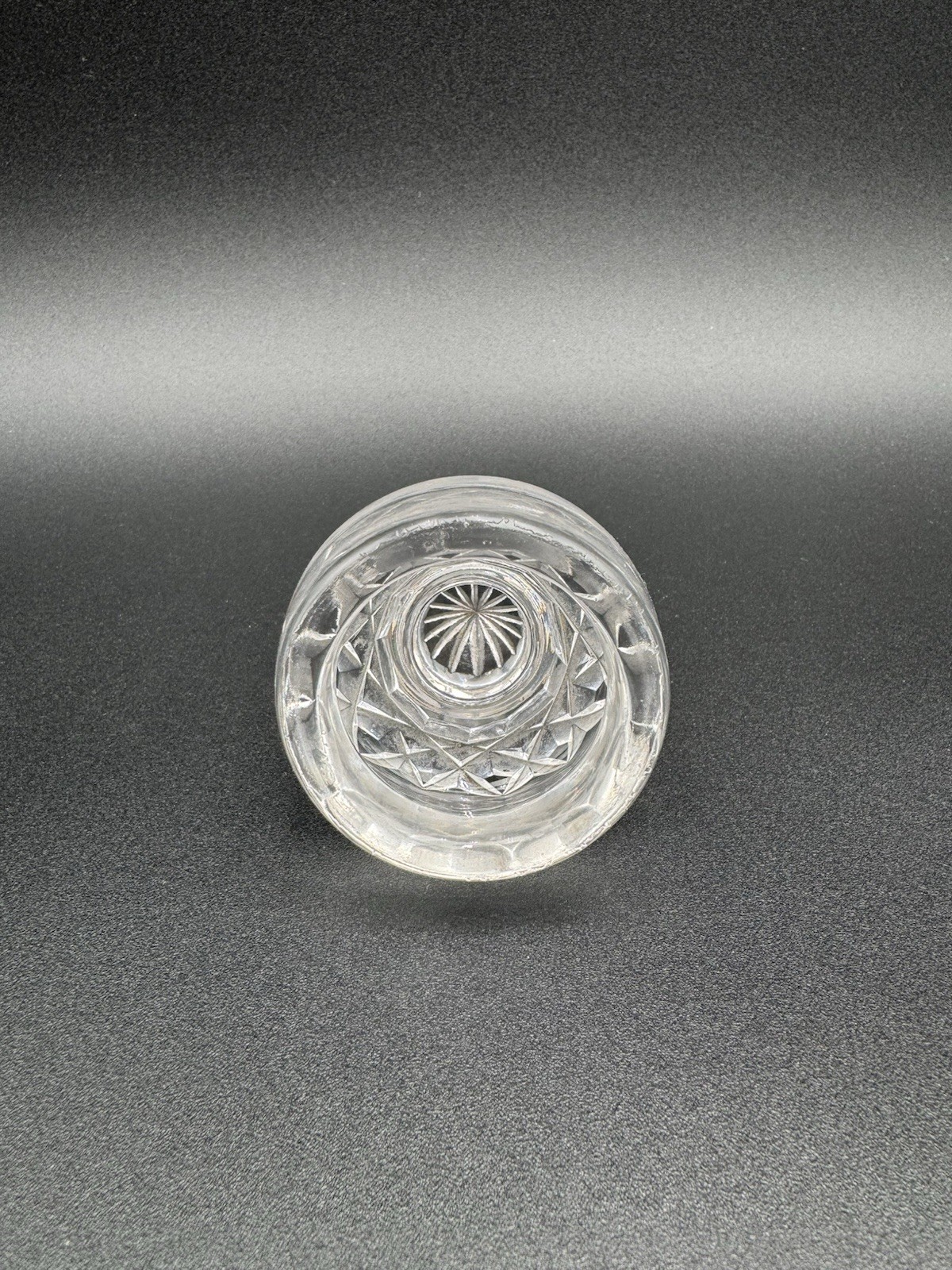 American Brilliant Period Style Cut Glass Crystal Biscuit Jar Hobstar Lidded