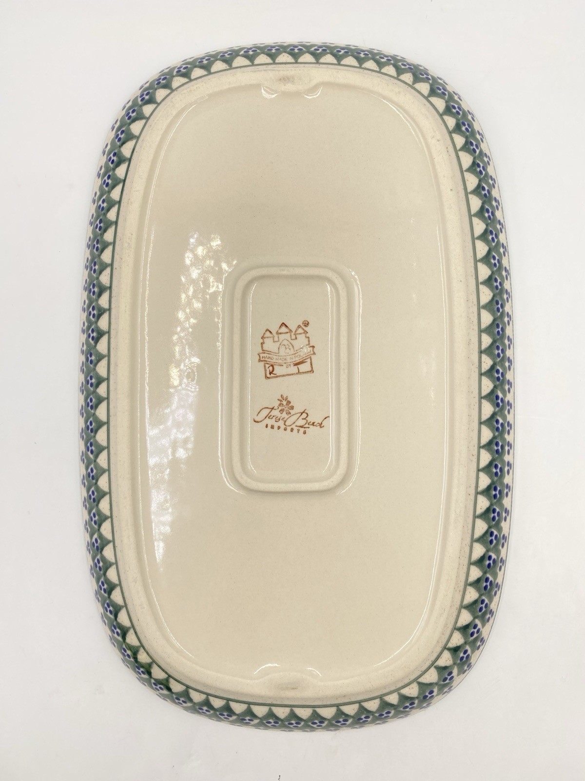 Teresa Beach Imports CERAMIC SERVING PLATTER Polish Pottery 14.5” X 9”