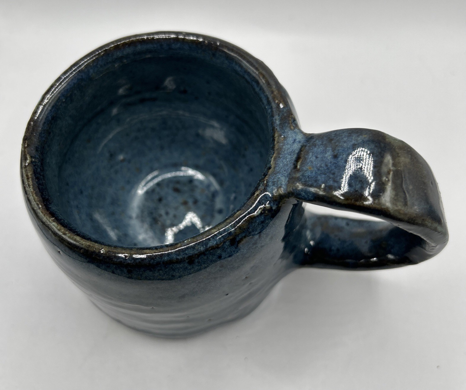 HANDMADE HAND THROWN HEAVY STONEWARE POTTERY MUG 1.2 lb 1 Of Kind Rustic Artisan