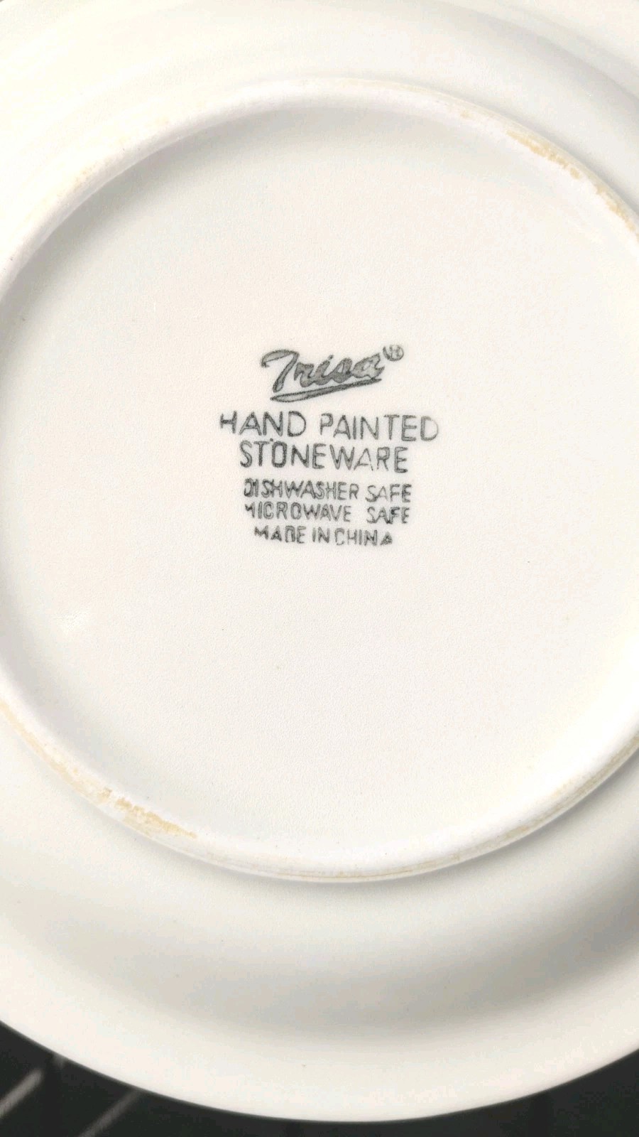 Set Of 4 Trisa Hand Painted Stoneware Salad Plates 7.5” Yellow Green Blue