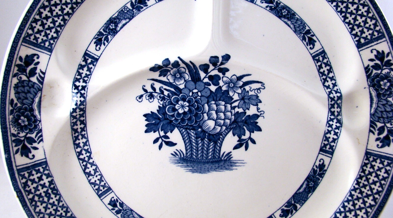 Booths England Flow Blue NANKIN A1452 Divided Grill Plate READ