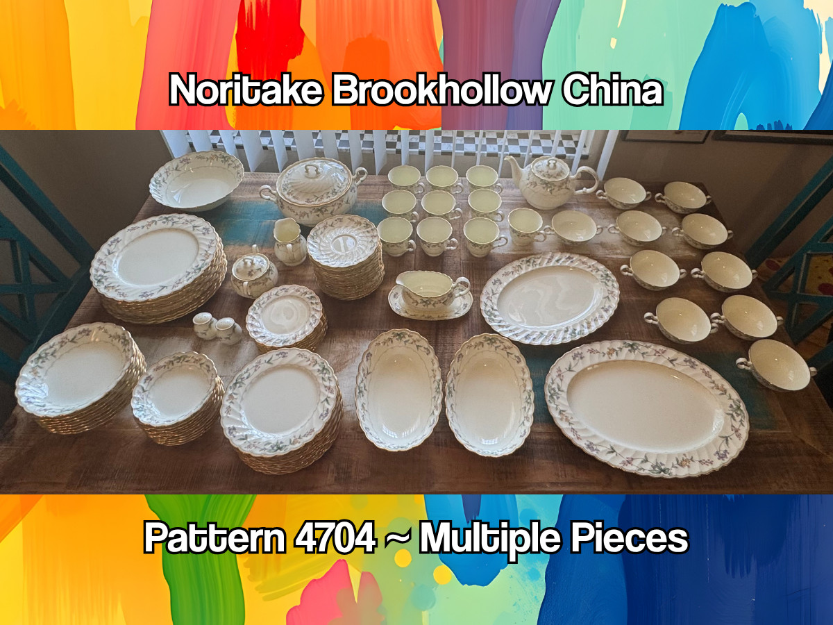 Noritake Brookhollow China Pieces 4704 Plate Cup Bowl Saucer Tray Teapot Shaker