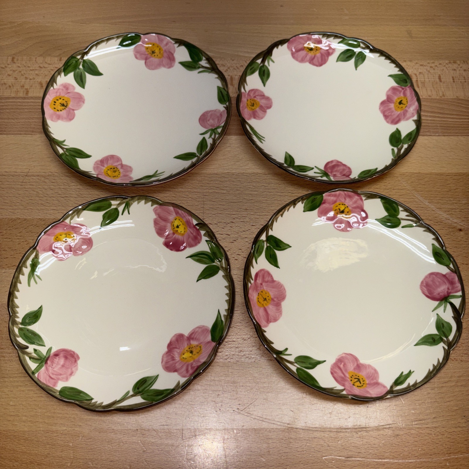Franciscan Desert Rose Salad Plates 7 7/8” Set of 4 USA Flying F Mark Pristine