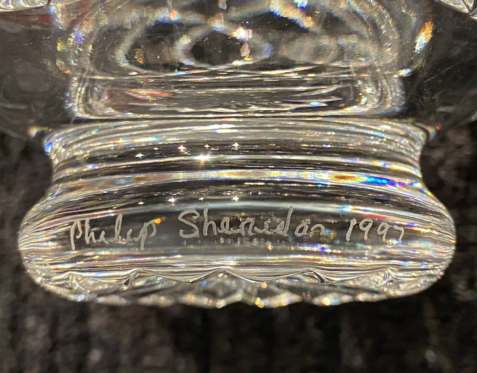 Vintage Waterford Crystal Bowl 6″ Signed By Master Cutter Philip Sheridan 1997