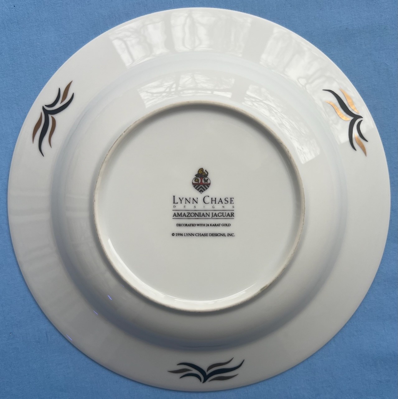 Set of FIVE Lynn Chase Amazonian Jaguar 9 1/8 Inch Flat Soup Bowls