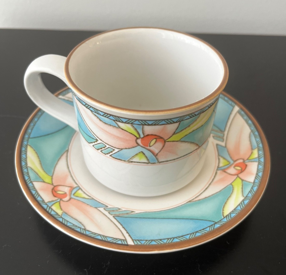 International Tableworks 5 Piece Place Setting(s) ISLAND ORCHID Stoneware Japan