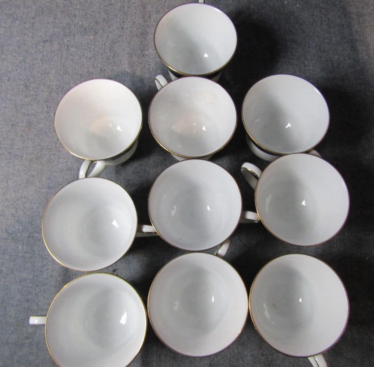 Noritake Legendary Crestwood Cobalt Gold 4171 Porcelain Cup Set of 10