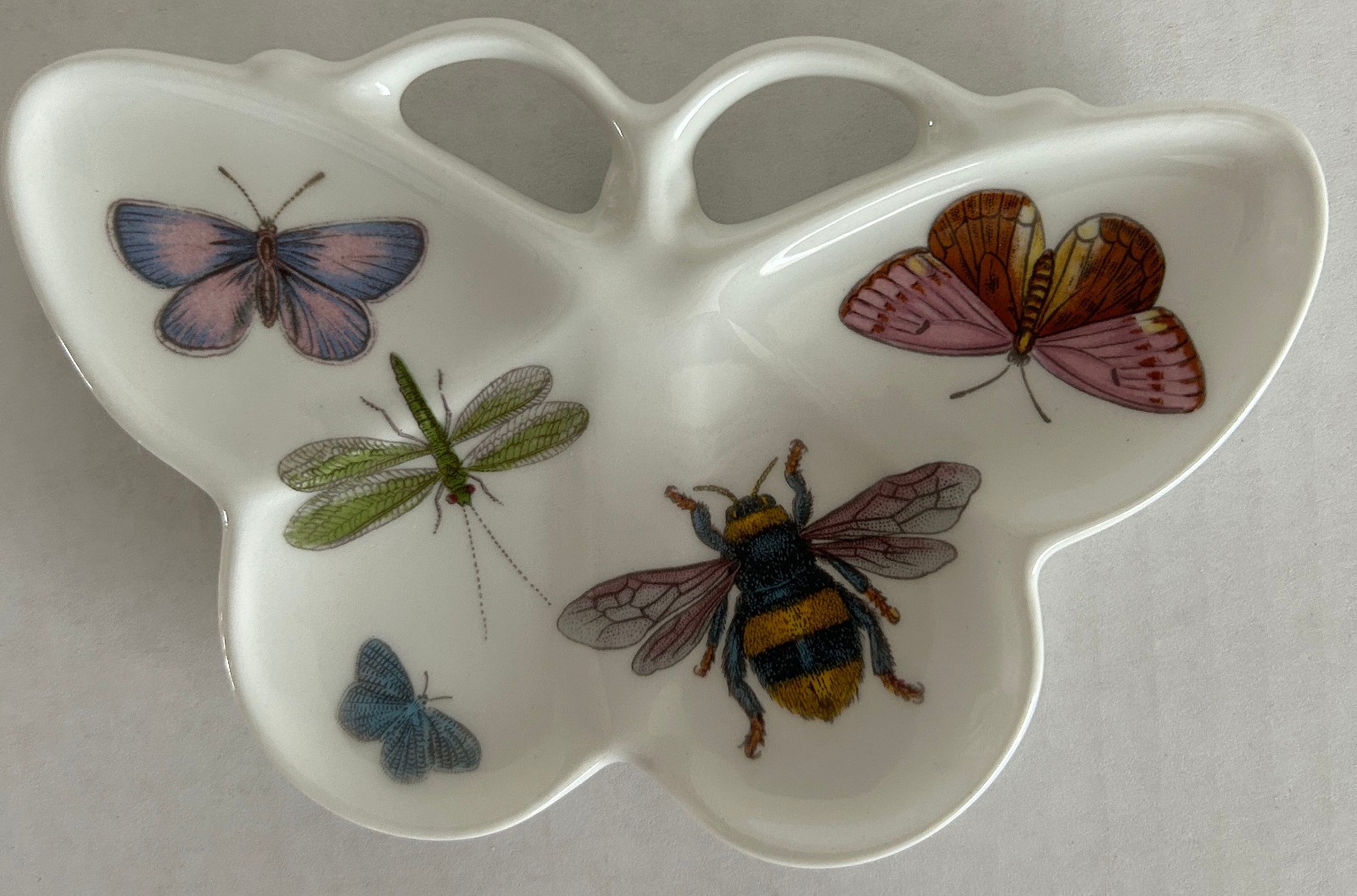 Portmeirion Botanic Garden Butterfly Spoon Rest Dish Bee Dragonfly Ceramic