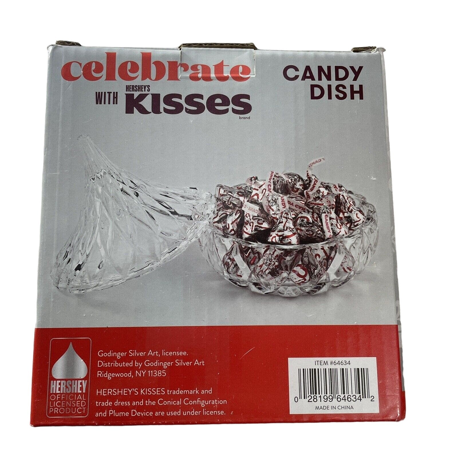 Godinger Crystal Hersheys Kiss 2 Piece Clear Candy Dish Cut Glass 5″x4.5″