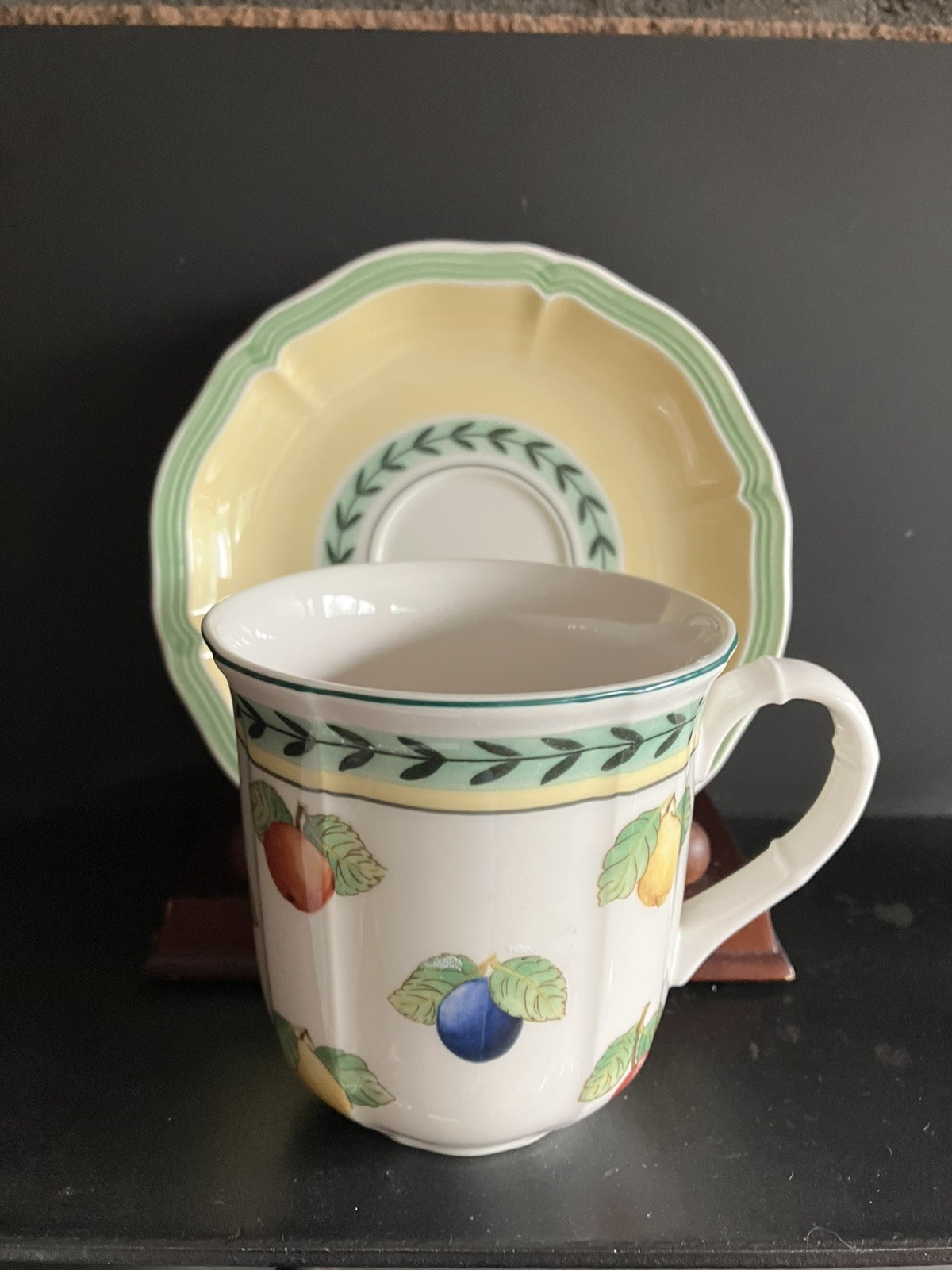 Villeroy & Boch Country Collection Cup and Saucer Set Fruit and Leaves