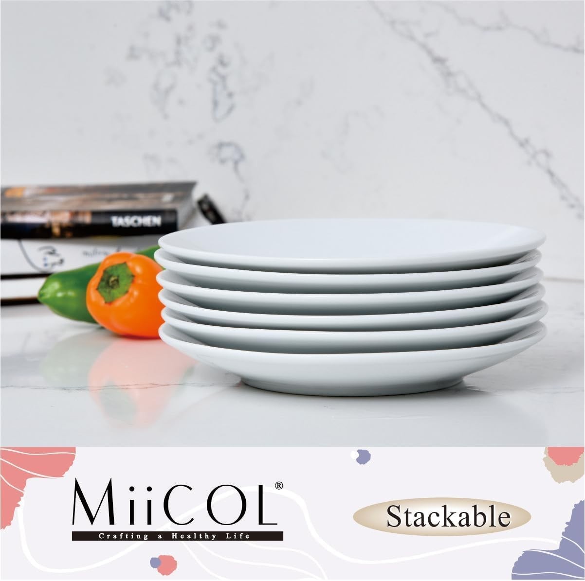 Elegant Set of 6 Ceramic 6-Inch Dessert Plates – Versatile White Appetizer Ware