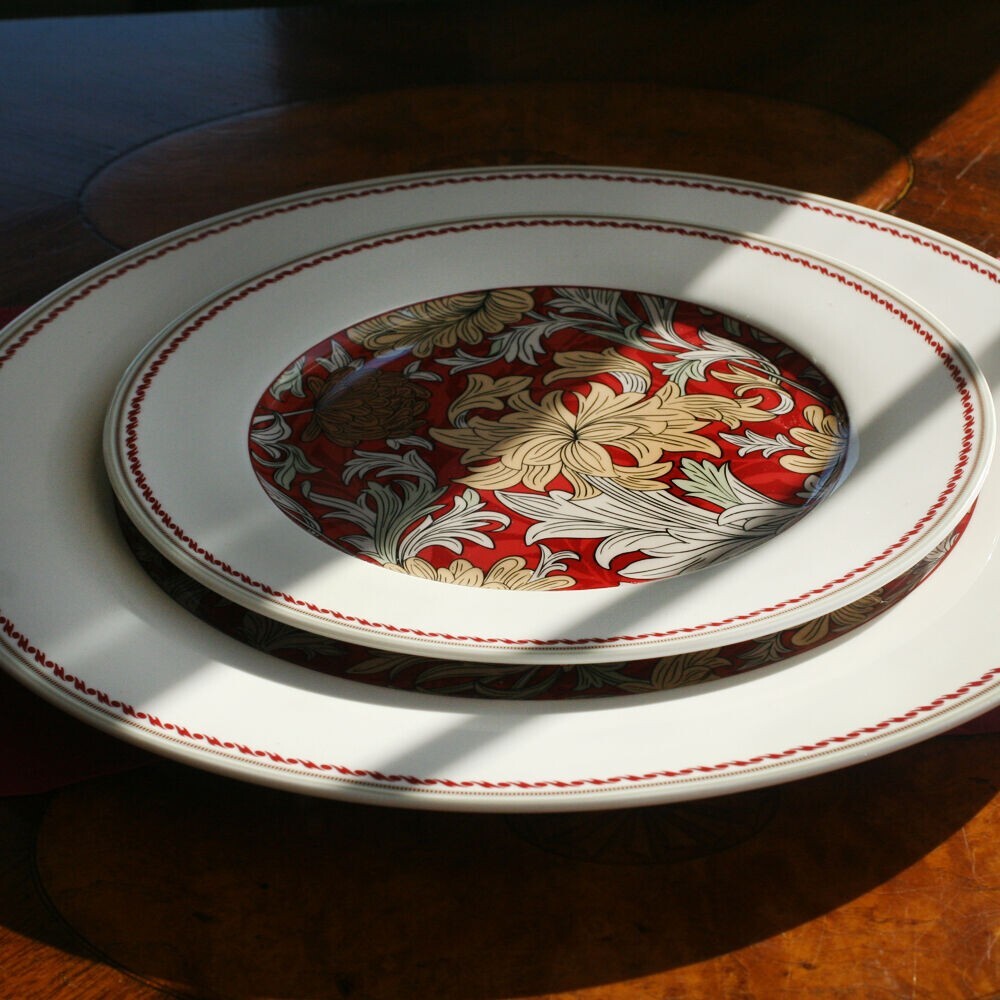 4pc Morris Garden Dessert Plate Set Bone China Side Plate Porcelain Bread Plate