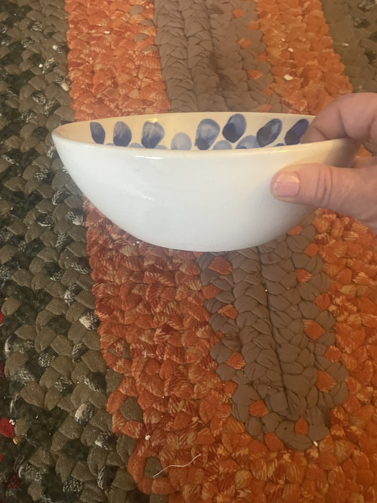 Polli Pots Blue Leaves Studio Pottery Bowl