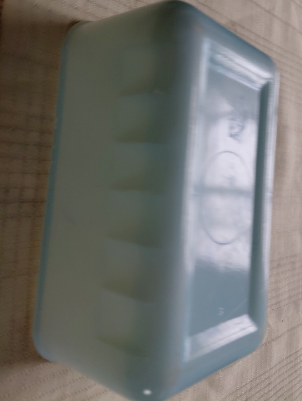 vintage turquoise glasbake refrigerator dish 6”