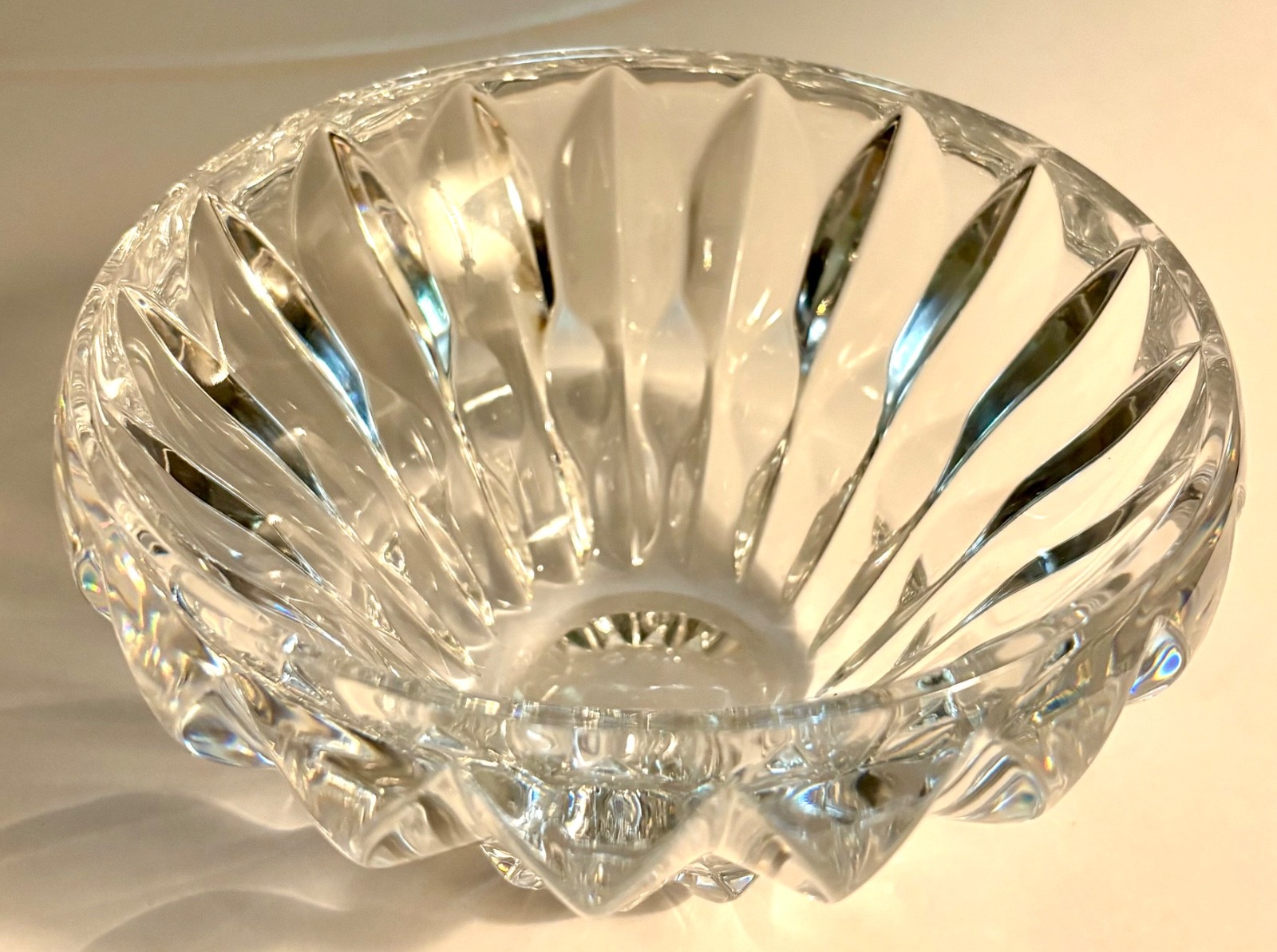 Mikasa 5″ Lead Crystal Bowl Thick Scalloped Glass Beautiful!