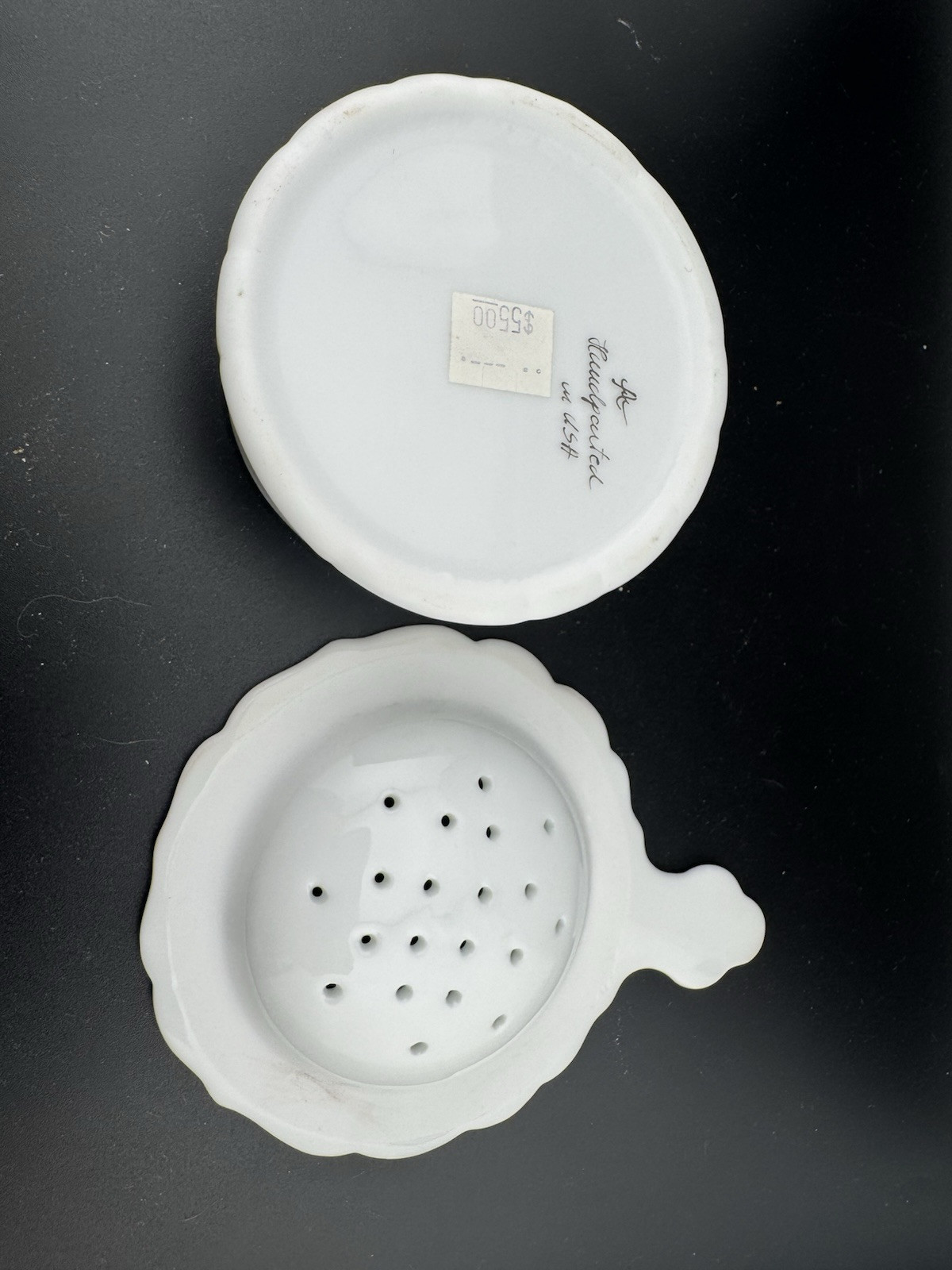Thun Czech Porcelain Basket Weave Tea Set Hand Painted Bees Flowers And Fruit
