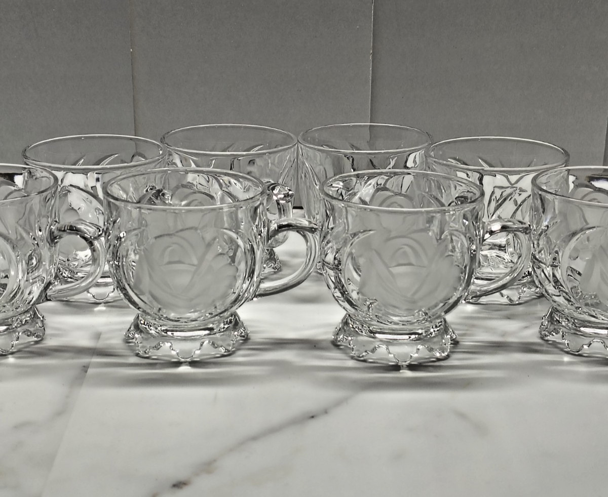Vintage Mikasa Crystal mugs-cups with dipper and cup hanger