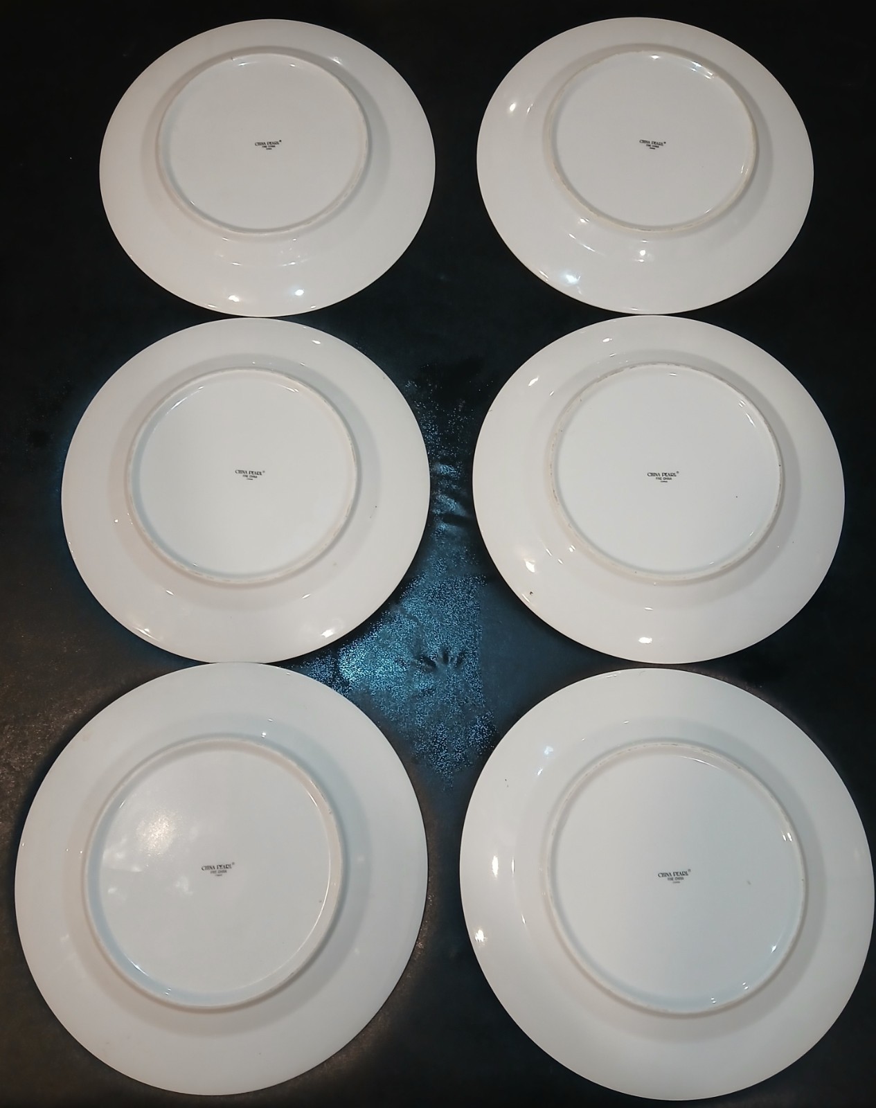 Lot of 6 CHINA PEARL Floral Fine China Plates Dinner Plates